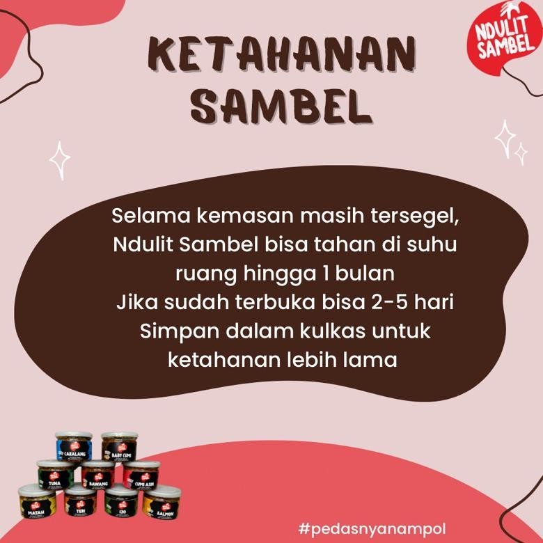 

Paket Bundling 3 / Sambal Cakalang / Sambal Baby Cumi / Sambal Bawang - Ndulit Sambel