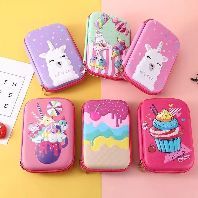 

ITSHOPING - Kotak Pensil 3D Timbul Ukuran Besar Tahan Air Exclusive Tempat Pensil 3D Unicorn Pencil Case Large Kotak Pena Hard Case Emboss 6D