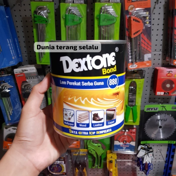 

Dextone Lem Kuning Bond 1Liter Lem Plastik Wallpaper Wood Carpet Kulit Star