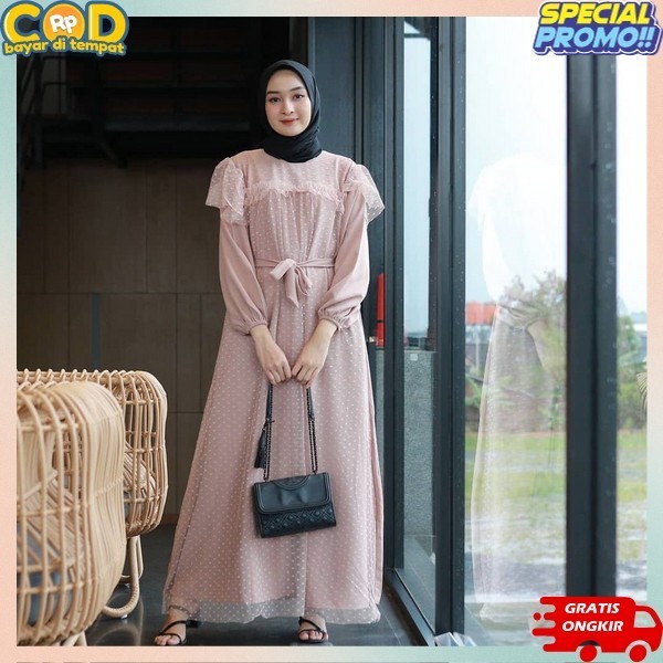 Dreas Pesta Syari Games Aesthetic Simple Import Gsmis Model Baru Simpel Baju Dres Maxi Lebaran Terba