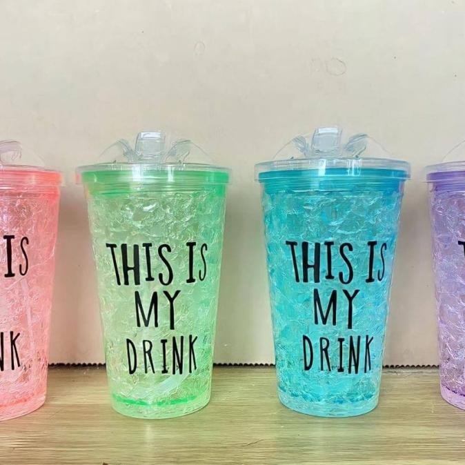 BOTTOL JELLY GLITTER/ TUMBLER BOTOL GELAS GLITTER + SEDOTAN