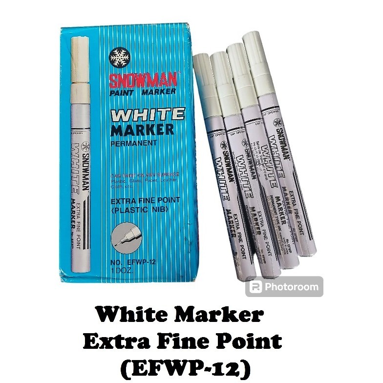 

Snowman Paint Marker Extra Fine Point EFWP-12/White Pint Marker dengan Tip Extra Halus