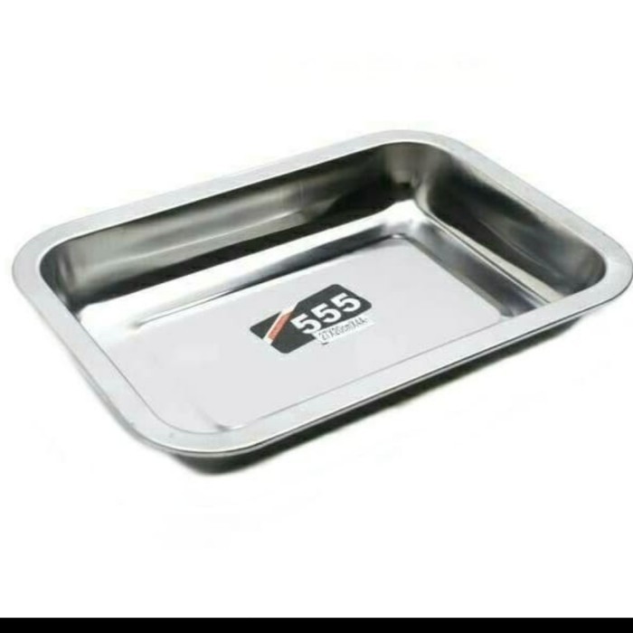 Nampan Stainless Segi 60x40x7 Tray Stainless Dalam Baki Loyang Baking Nampan Segi Kotak Jumbo Besar 