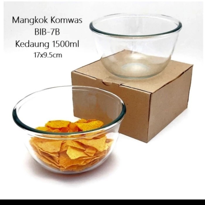 Mangkok Kaca Beling Bening Tebal Kedaung Mixing Bowl Saji Sayur Salad BIB 7B Mangkok Aduk Salad Sayu