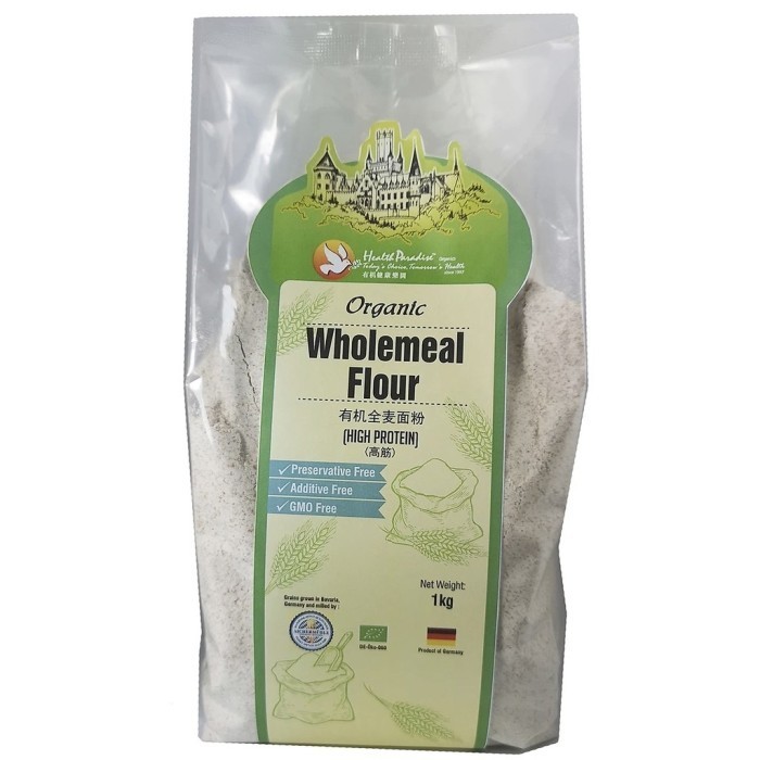 

Health Paradise Organic Wholemeal Flour, Hi Protein Wholemeal 1Kg