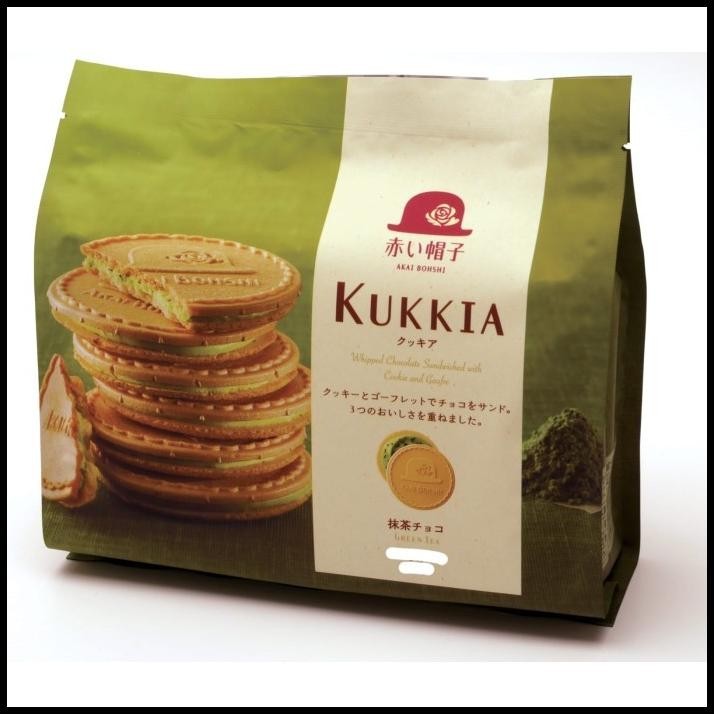 

[Isi 12 Pcs] Akai Bohshi Kukkia Matcha Cookies - Biskuit Jepang Impor