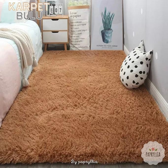 Karpet Bulu Rasfur Karpet Lantai Kasur Bulu ukuran 200x150cm + Busa