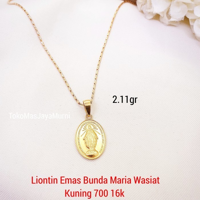 LIONTIN EMAS MEDALI WASIAT BUNDA MARIA KUNING 700 16K