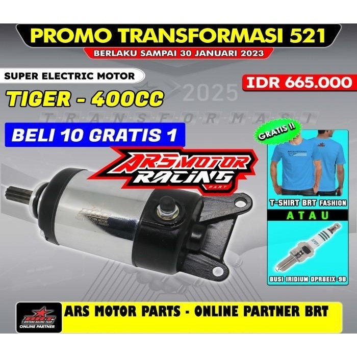 Dinamo Starter Brt Tiger Gl Pro Gl Max Megapro Cb100 Bore Up 400Cc Import Premium