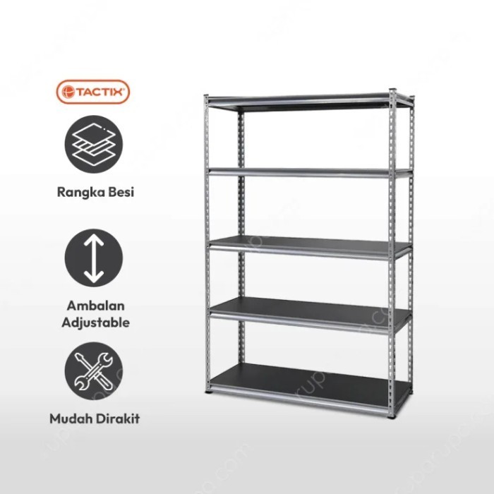 Tactix Rak Besi 5 Tingkat - Silver