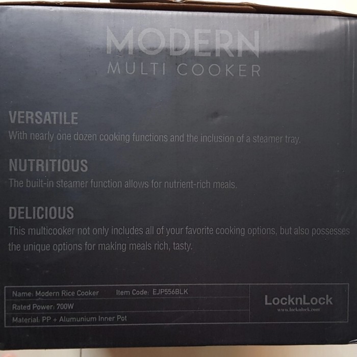Lock N Lock Modern Multi Cooker 700W Rice Cooker, Steamer, Oven
