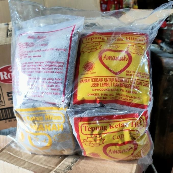 

tepung ketan hitam cap amanah(pak)isi 10 bungkus@250 gr