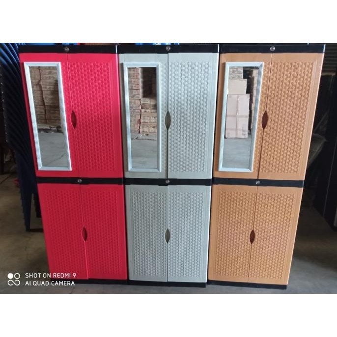 lemari plastik diva mini kaca susun 4