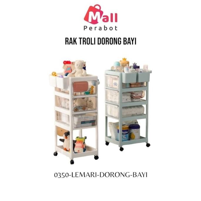 Rak Penyimpanan Perlengkapan Bayi Lemari Troli Baju Baby Stuff Roda