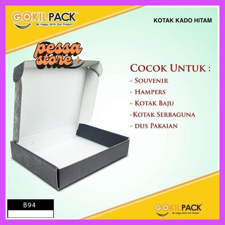

Beli 2 Murah Box Kado - Dus Hampers - Kotak Hadiah - Premium Spot Uv Hitam - Gift - B94