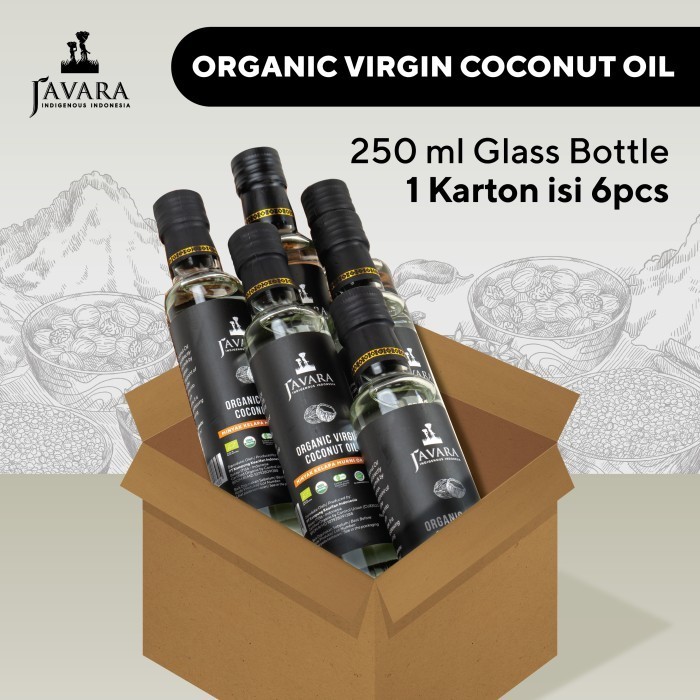 

Javara Virgin Coconut Oil Glass Bottle Minyak Vco 250Ml - 1 Karton