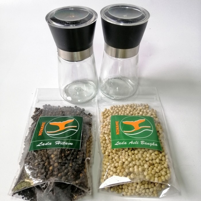

Paket Lada Hitam Lada Putih (Butir) & 2 Botol Pepper Grinder Manual