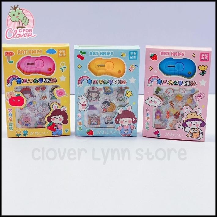 

GRATIS ONGKIR STICKER BOX SET ISI 7 + CUTTER KAWAII LUCU STIKER CUTER VIRAL GIFT BOX !!!