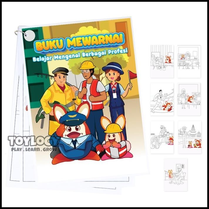 

DISKON MAINAN EDUKASI BUKU GAMBAR MEWARNAI PROFESI OYOOGY COLORING PAPER A4 !!!!!!