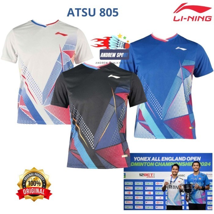 Baju Lining Badnton Jersey Lining All England Atsu805 Atsu 805 Gi