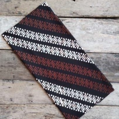 Kain Batik Cap Handmade Sogan Batangan Parang Putih Coklat