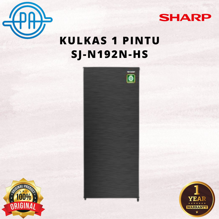 KULKAS SHARP 1 PINTU SJ-N192N-HS / SJN 192 NHS / SJ-N 192 N-HS 192L