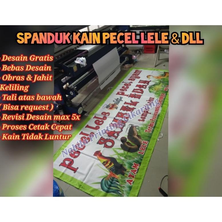 DCF Spanduk kain sari laut lalapan seafood pecel lele soto Lamongan PROSES CETAK CEPAT DAN GRATIS DE