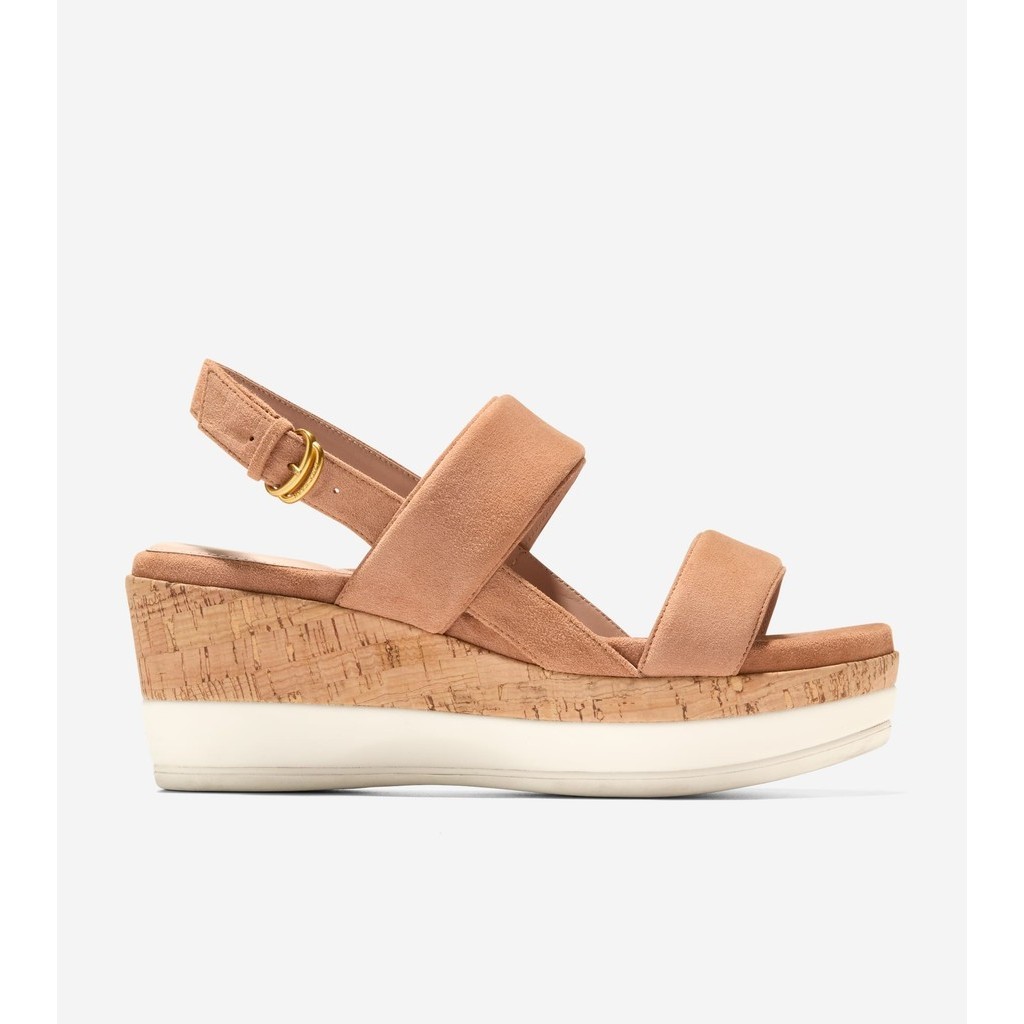 Cole Haan Women Aislin Wedge Sandal - Sepatu Wanita (Coklat)