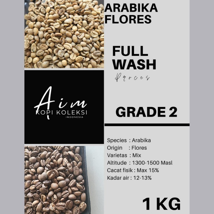 

Ready Green Bean ARABIKA FLORES - Biji kopi mentah Komersial Grade 1kg