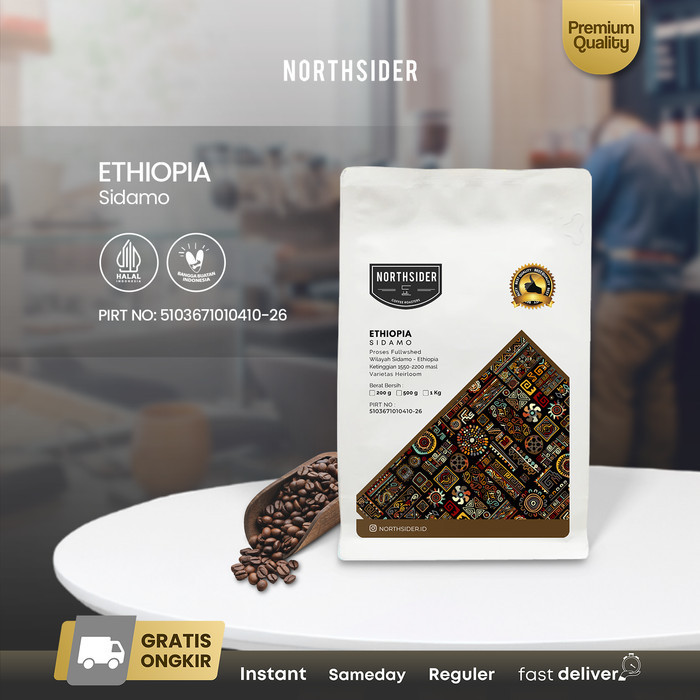 

Ready Northsider Kopi arabika Ethiopia Sidamo fully-washed coffee 200g