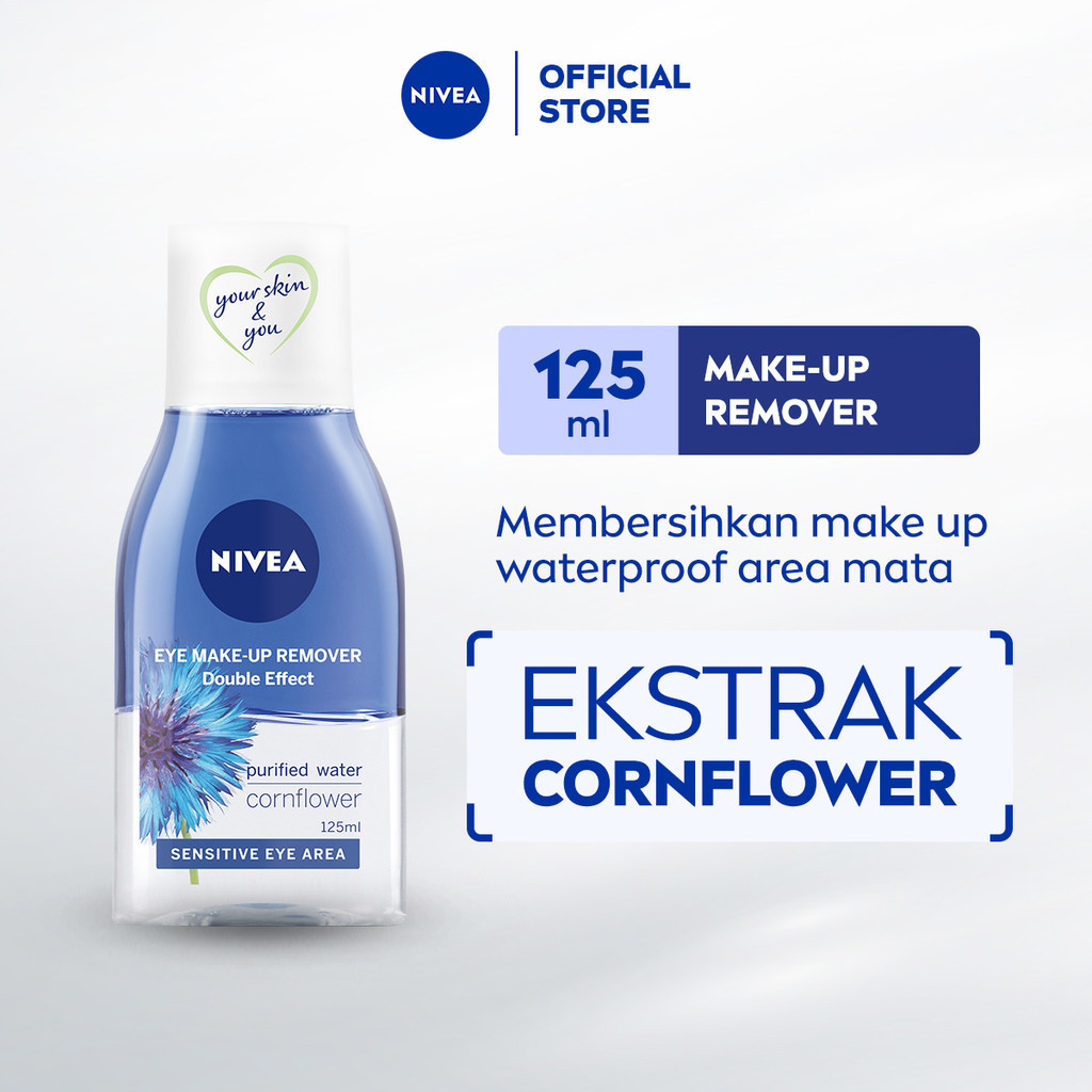 NIVEA Eye Makeup Remover Double Effect 125ml - Pembersih make up mata bibir mascara make up riasan t