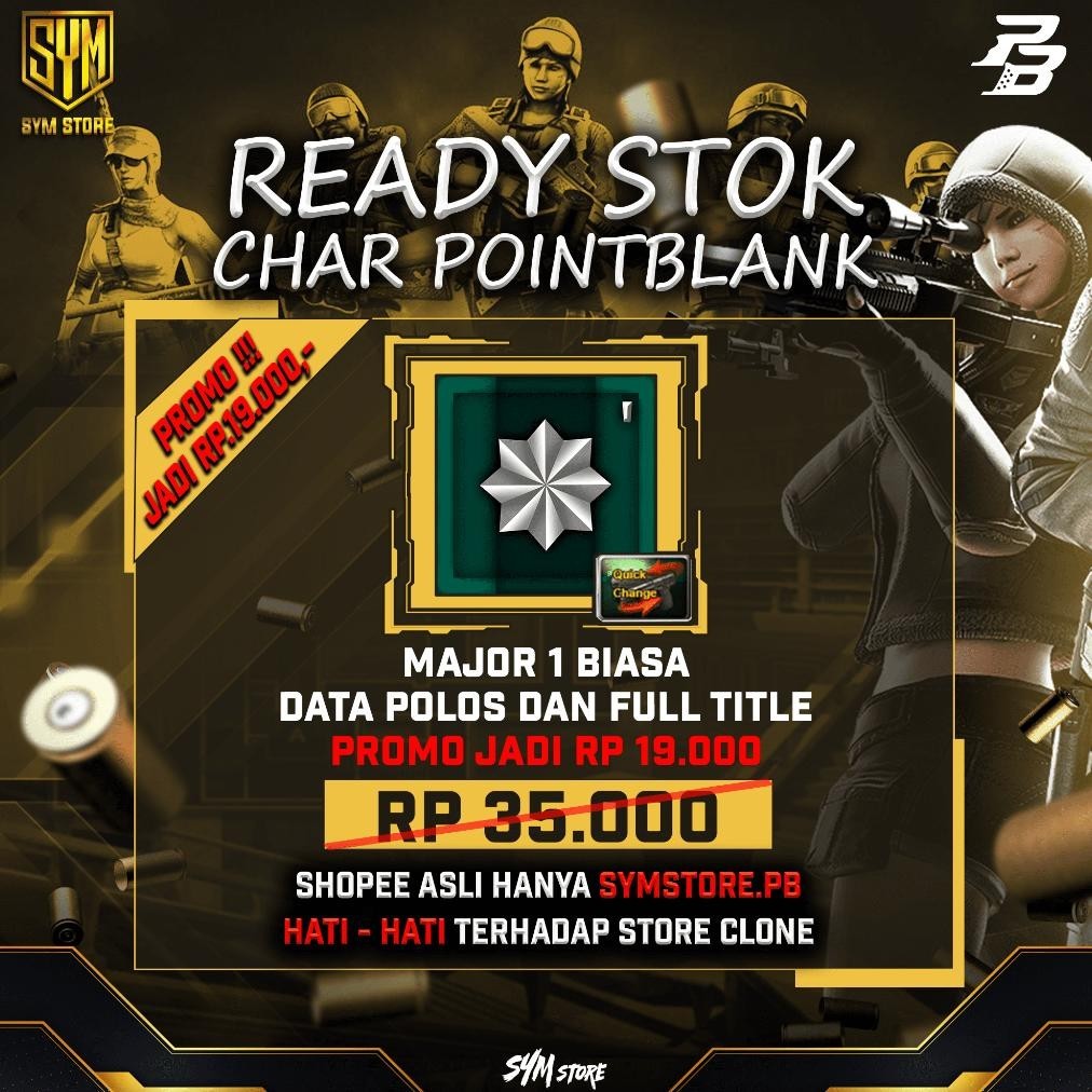 hj-43 CHAR / AKUN POINTBLANK DATA POLOS FULL TITLE MAJOR 1 - BINTANG 1 ZEPETTO Original