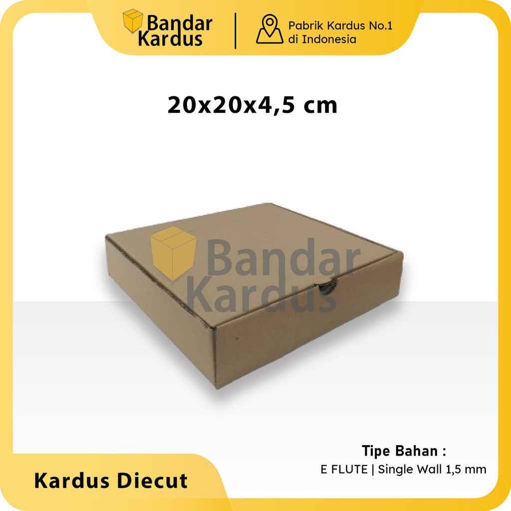 

Box Pizza Polos | Kardus Diecut Uk 20x20x4,5 cm 10 pcs