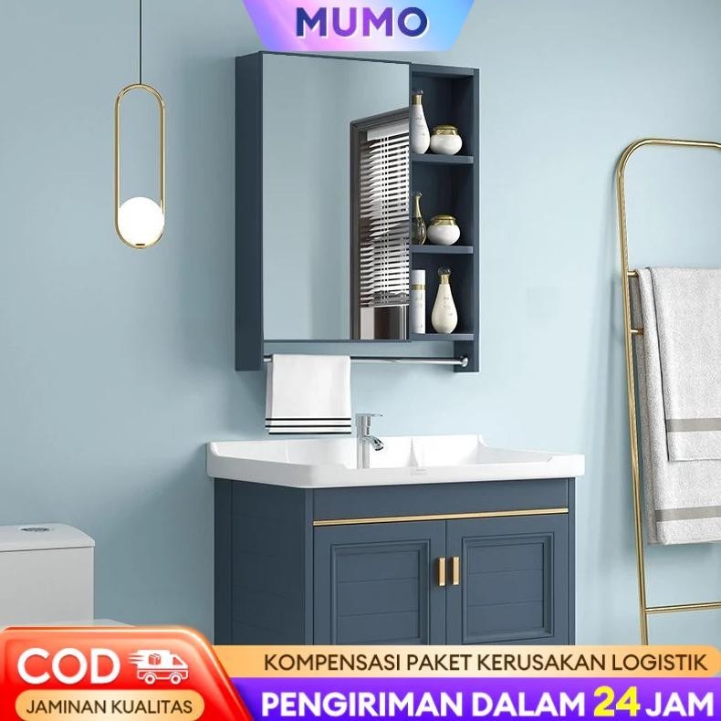 Lemari kamar mandi Bathroom Cabinet wastafel keramik cuci tangan Set Wastafel Cabinet Kamar Mandi Wa