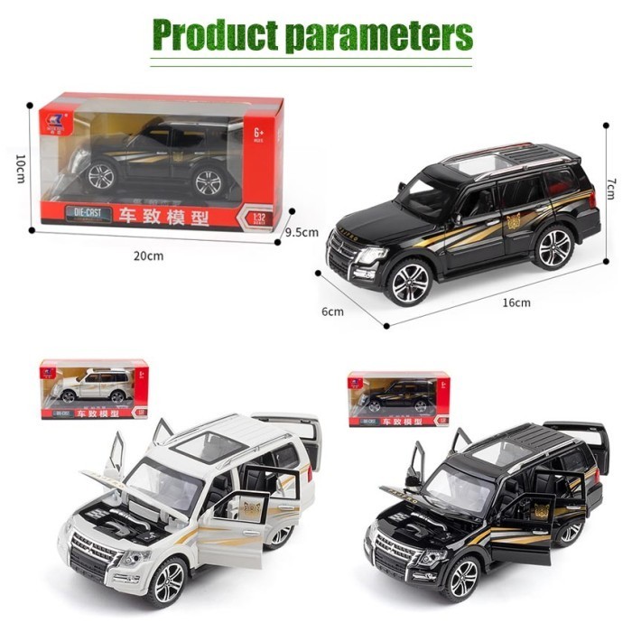 Cabre Diecast Miniatur Mobil Mainan Mobil Pajero 1:32 Diecast Pajero Sport