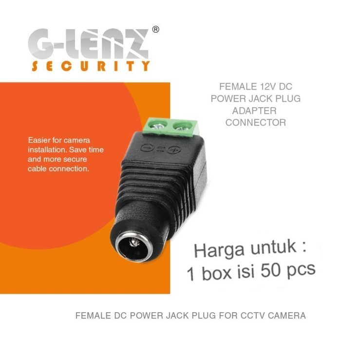 GLENZ CCTV KONEKTOR JACK DC FEMALE