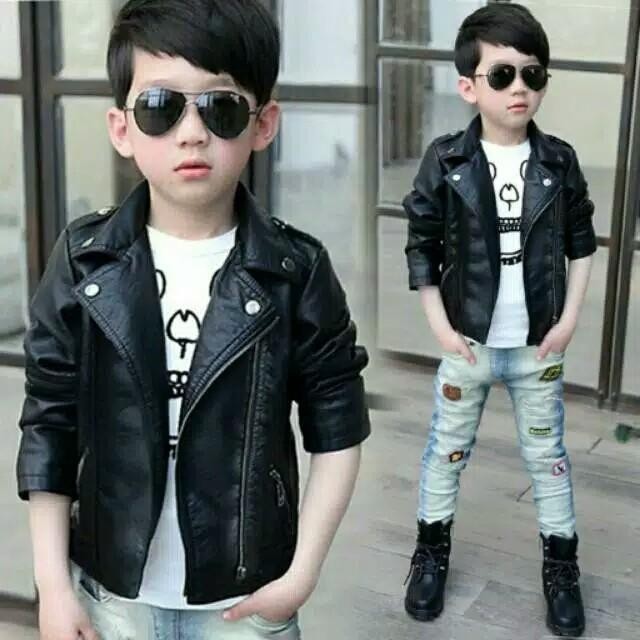jaket kulit anak / jaket kulit Fashion/ jaket semi kulit/ jaket anak ramones