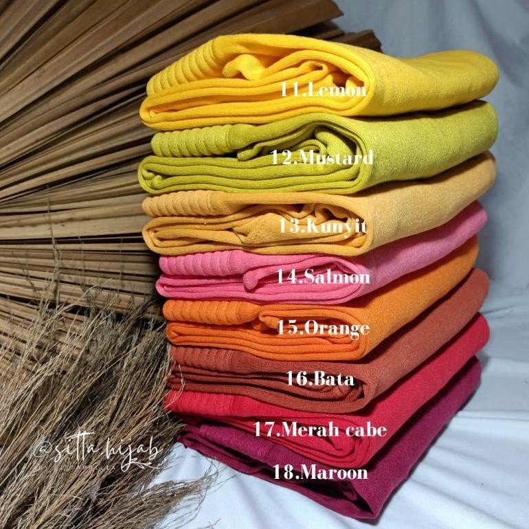 (Part.1) Hijab Jilbab Instan Bahan Kaos Pet Antem Khadijah Polos Size L Ori By Sitta Hijab (6.6)