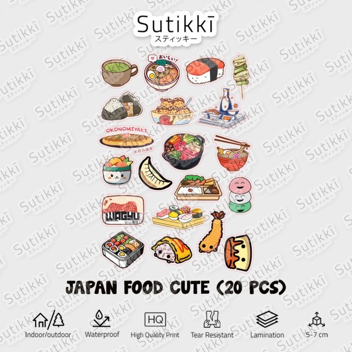 

Sticker Pack Japan Food Doodle Traveling Sushi Culture Vinyl Tumbler Laptop K01