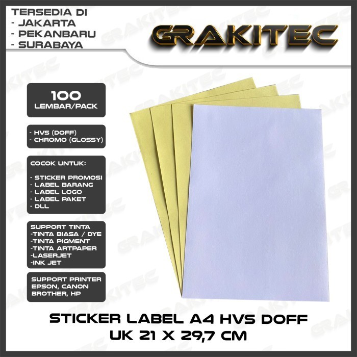 

Kertas Sticker Chromo Glossy A4 100 Lembar / Stiker Label Kromo Glossy Mengkilap Laserjet Inkjet K01