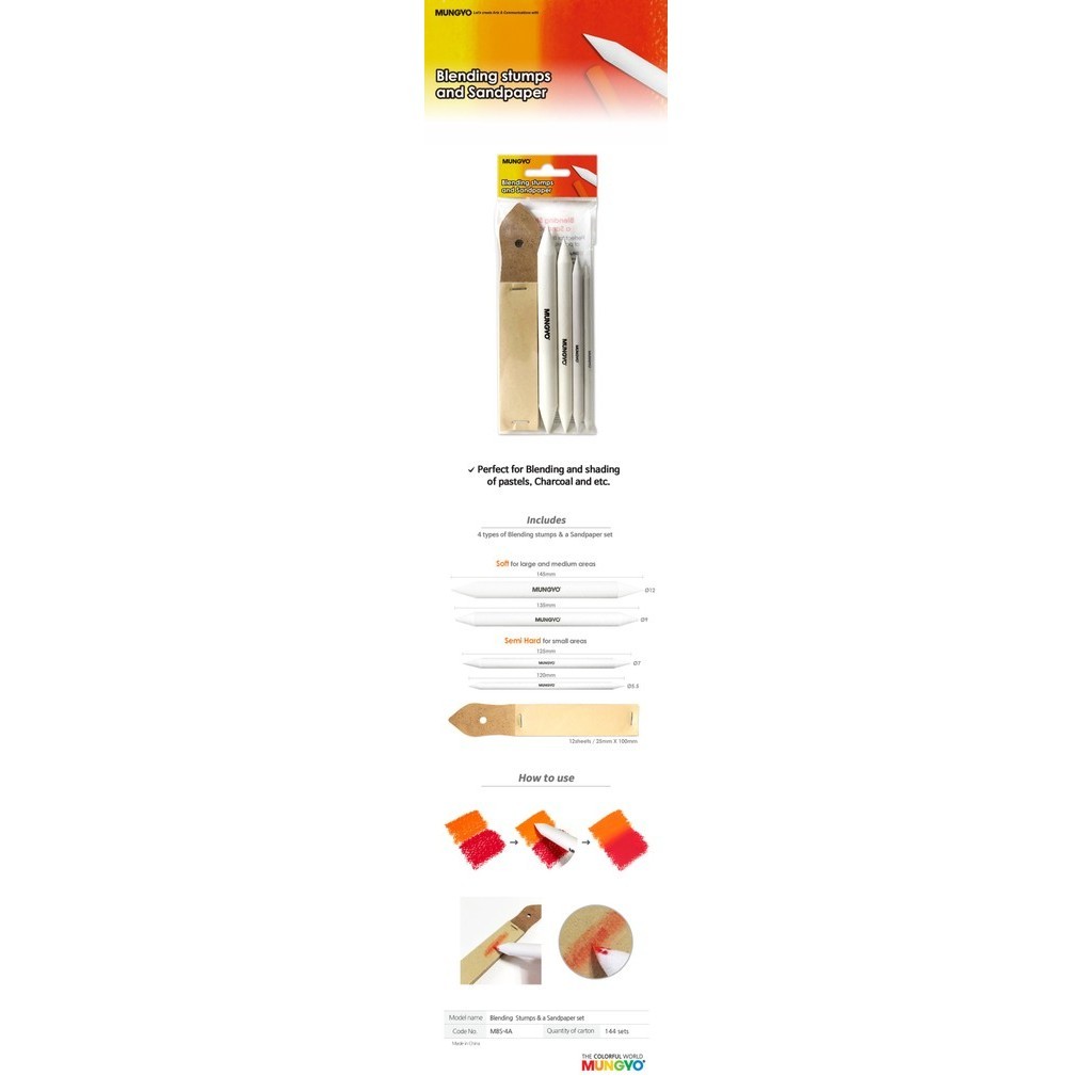 

Mungyo Blending Paper Stump & Sandpaper Set Drawing Tool Alat Gambar K01