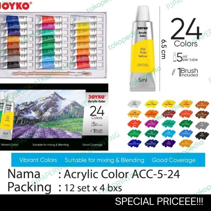

Cat Akrilik 24 warna JOYKO K01