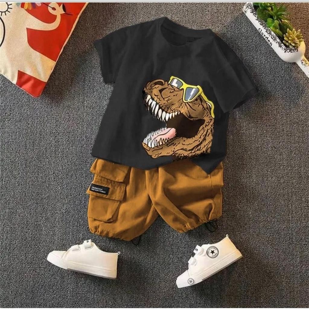 Stelan Set Kaos Detelan Karakter Satu Set Baju Setelan Baju Anak Laki Laki Pakaian Ana Katok Bocah I