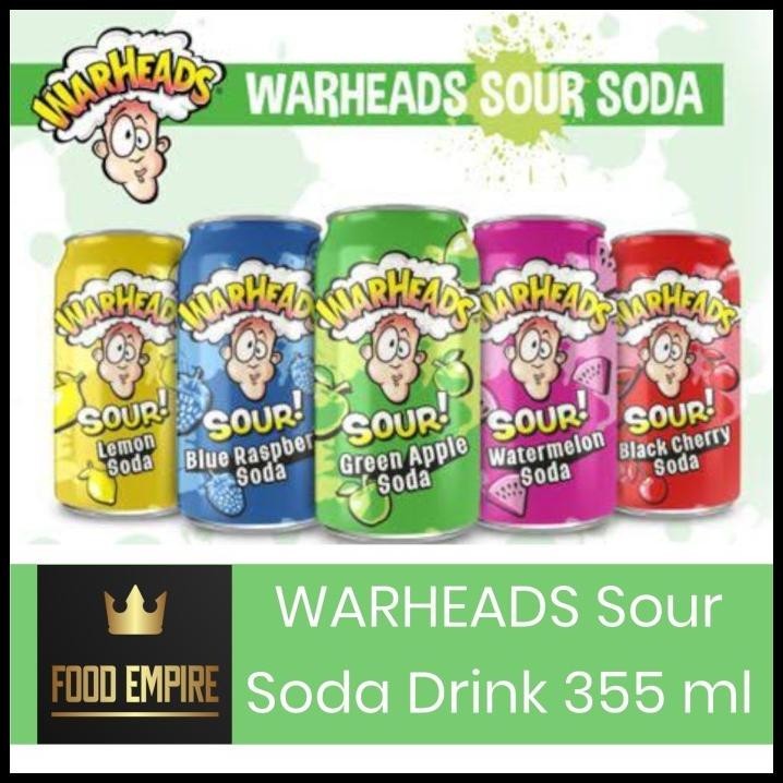 

Warheads Sour Soda Drink 355 Ml | Minuman Ringan Kaleng Warhead