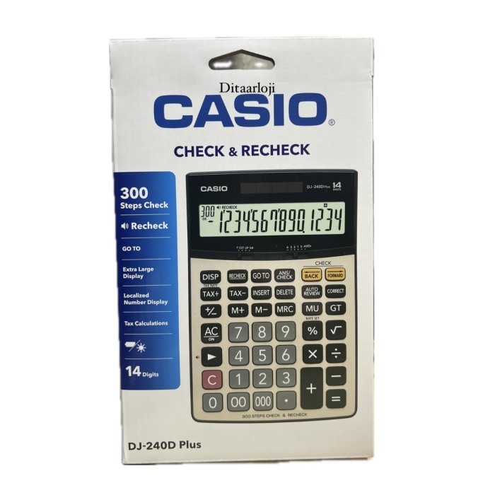 

Kalkulator Meja Casio Dj-240D Plus Besar 14 Digit Original