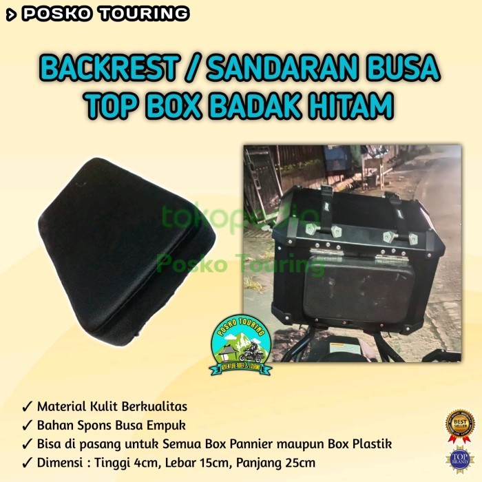 Backrest Sandaran Busa Top Box Badak Hitam