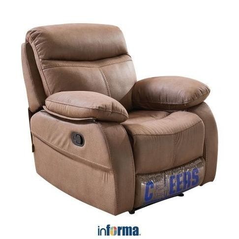 Informa - Cheers Mackenna Sofa Recliner Fabric 1 Dudukan - Cokelat Tua