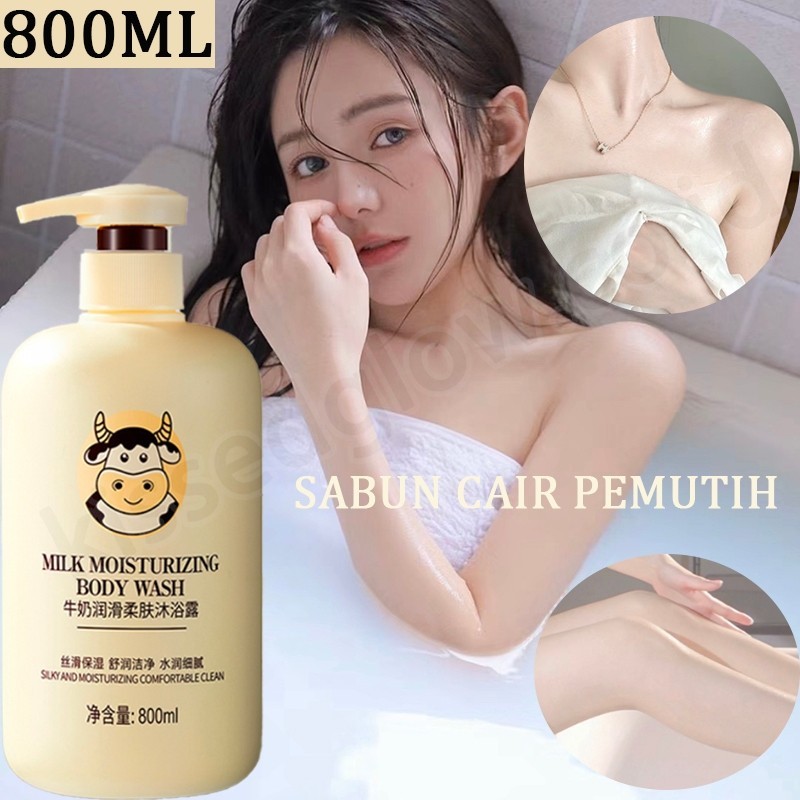 Sabun Cair Pemutih Badan Permanen Mandi Susu Pemutih Badan Spa 800Ml Sabun Badan Pemutih Sabun Cair