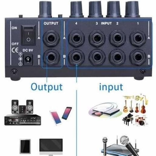 Mixer Karaoke Home Theater Avr Amplifier 8 Channel Input Mic Universal Diskon Pekan Ini