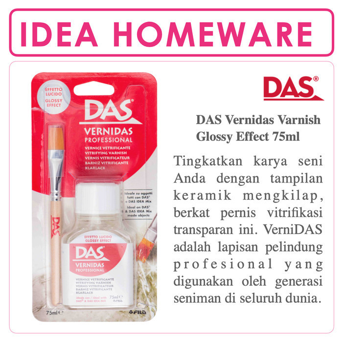 

Ready Das Vernidas Profesional 75 ml Free Kuas Clay Varnish Transparan Gloss